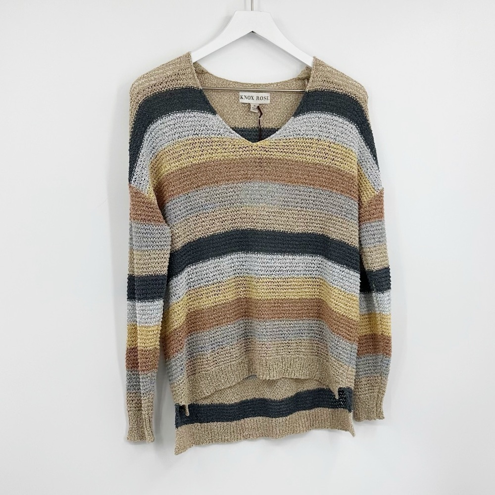 Knox Rose Boho Striped Long Sleeve Shirt Size Medium Granolacore